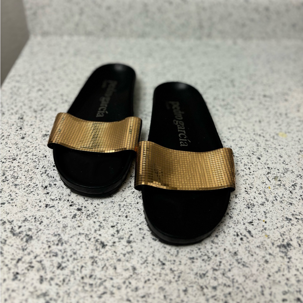 Pedro Garcia New Espana Alice Metallic Gold/Black Castoro Sandals